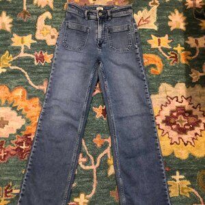 FAHERTY Stretch Terry Patch Pocket Pant - Riverton Wash Size 25 - Full Length